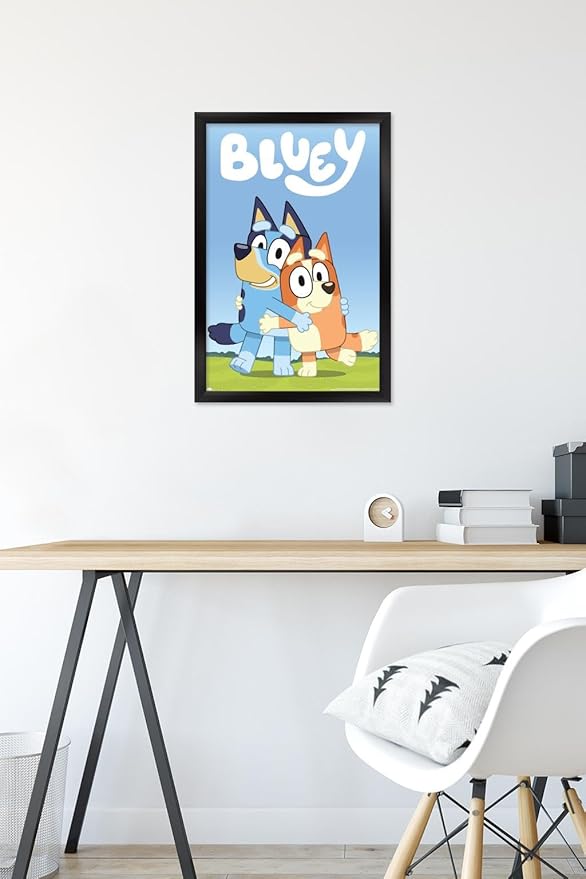 Bluey - Hug Wall Poster, 22.4L" x 14.7W", Black Framed Version