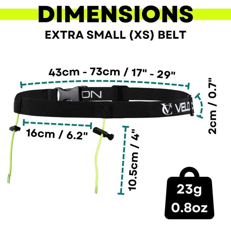 VeloChampion Lightweight Running Belt Waist Pack for Men Women - Elasticated Stretch Fit Race Number Holder - No Pins - 3 Sizes - Run. Triathlon. Cycle. Marathon. Jogging (1, X-Small)