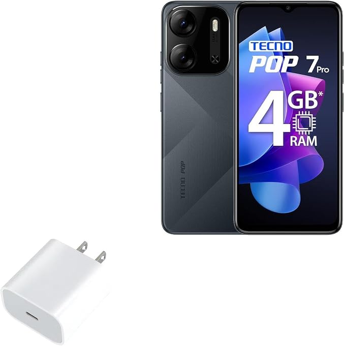 BoxWave Charger Compatible with Tecno Pop 7 Pro - PD GAN miniCube (30W) 30W Tiny PD GAN Type-C Wall Charger - Winter White