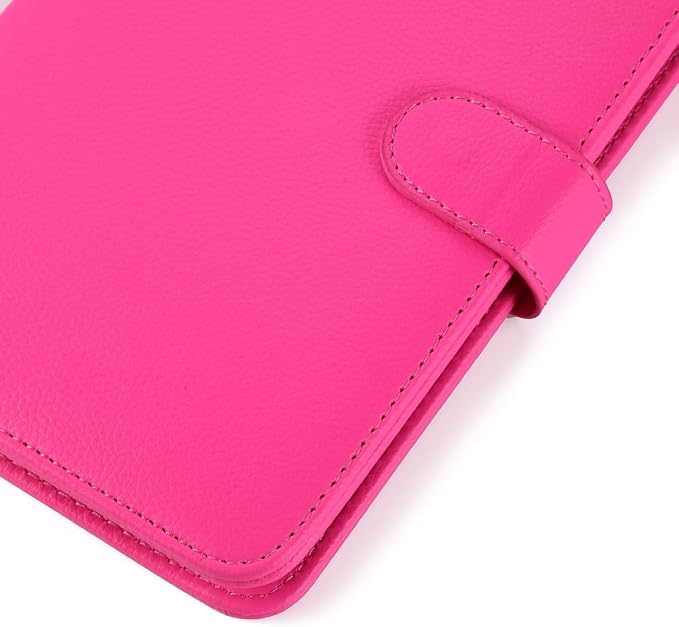 Verizon OEM Leather Folio / Slim and Light Cover Case for Samsung Galaxy Tab E 8'' (With Stand and Auto Wake / Sleep Feature) - Pink