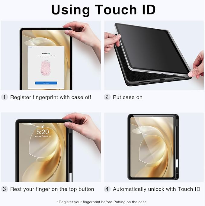 Antbox Case for iPad Air 11-inch M4/M3/M2 (2026/2025/2024) iPad Air 5th/4th Generation 10.9'' Vegan Leather with Pencil Holder Typing Angle Auto Sleep/Wake Muti-Stand (Black)