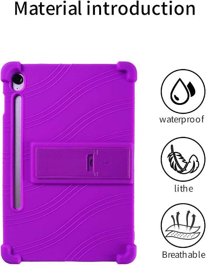 for Samsung Galaxy Tab S10 FE 11 Inch Tablets CaseBOVUGAC Soft Silicone Adjustable Stand Shockproof Kids Friendly for 10 Inch Tablets(Black)