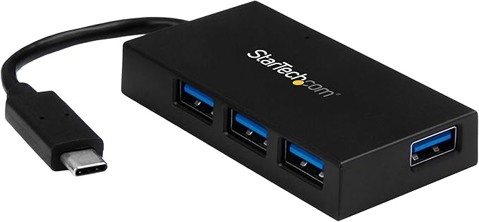 StarTech.com 4 Port USB C Hub - C to 4x A - USB 3.0 Hub - 4 Port USB Hub with Power Adapter - USB C to USB Adapter - USB Multiport Hub