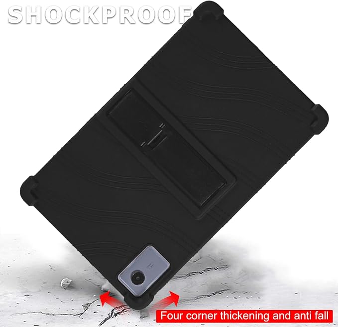 ATOOZ for Lenovo Idea Tab Plus Case 12.1 Inch 2025Black | Soft Silicone Shockproof Case for Lenovo Idea Tab Plus Tablet (TB361FU) with PC Bracket
