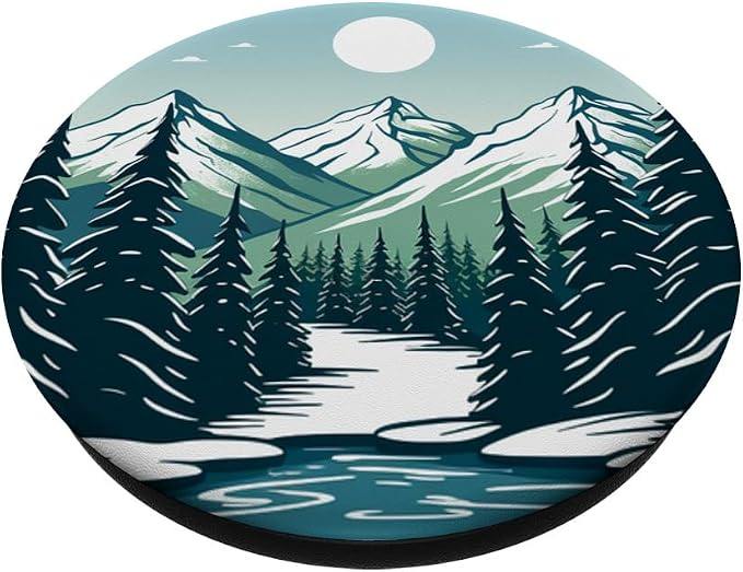 Pine Tree Mountain Scene PopSockets PopGrip for MagSafe