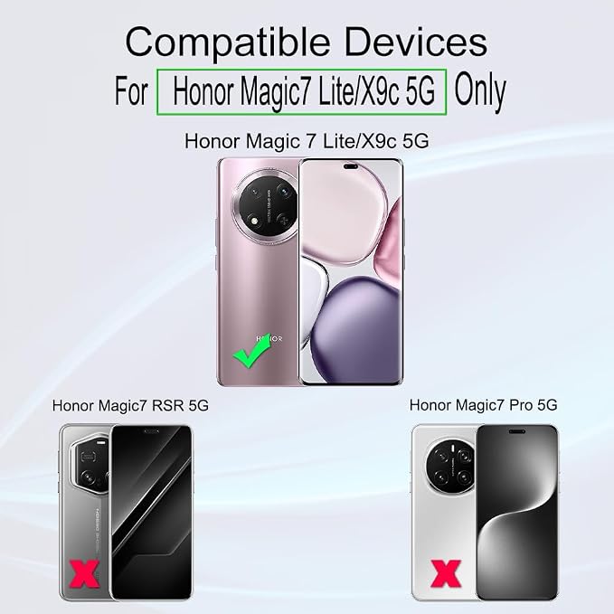 Ibywind for Honor Magic 7 Lite/X9c 5G Screen Protector2-PackHydrogel Film with Camera Lens ProtectorEasy Installation ToolBubble-FreeFingerprint Unlock CompatibleAnti-ShatterAnti-Scratch