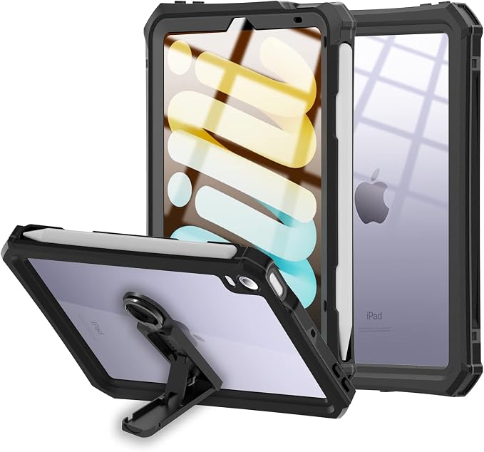Shellbox Case for iPad Air 4th/5th Generation 2022-2020 Waterproof Dustproof Shockproof Case with 360° Full-Body ProtectionLanyard and Kickstand