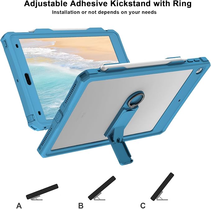 Shellbox Case for iPad Air 4th/5th Generation 2022-2020 Waterproof Dustproof Shockproof Case with 360° Full-Body ProtectionLanyard and Kickstand