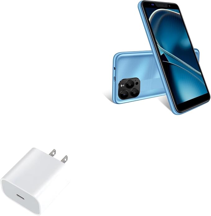 BoxWave Charger Compatible with Xgody S21 - PD GAN miniCube (30W) 30W Tiny PD GAN Type-C Wall Charger - Winter White