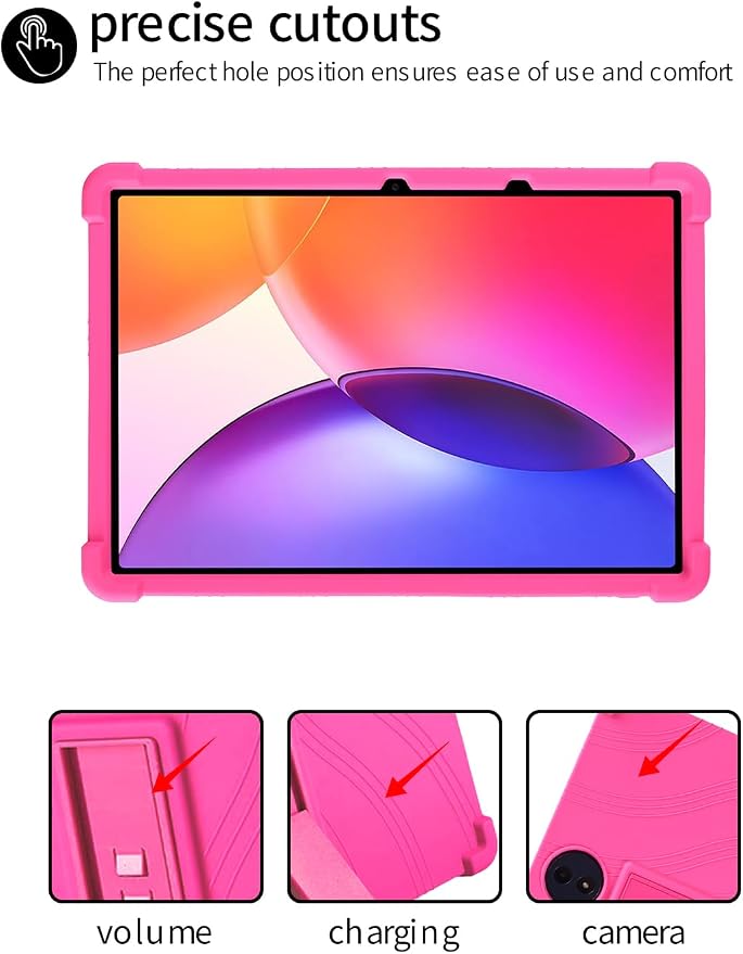 for TCL TAB A1 Plus 12.2 Inch Tablet CaseBOVUGAC Adjustable Stand Shockproof Easy Installation Slim and Lightweight Premium Silicone Protective Shell for TCL TABA1 Plus 12 Case Cover.(Black)