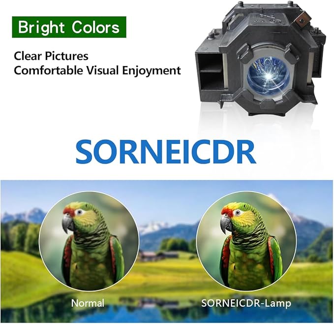 SORNEICDR EL PLP42 Replacement Projector Lamp Bulb Compatible with EPSON V13H010L42 PowerLite 83+ 83V 83c 83 822p 410W 400WE 400W 280, H330a H281B EX90 EMP-X68 EMP-X56 EMP-83HE EMP-83H EMP-83C EMP-83