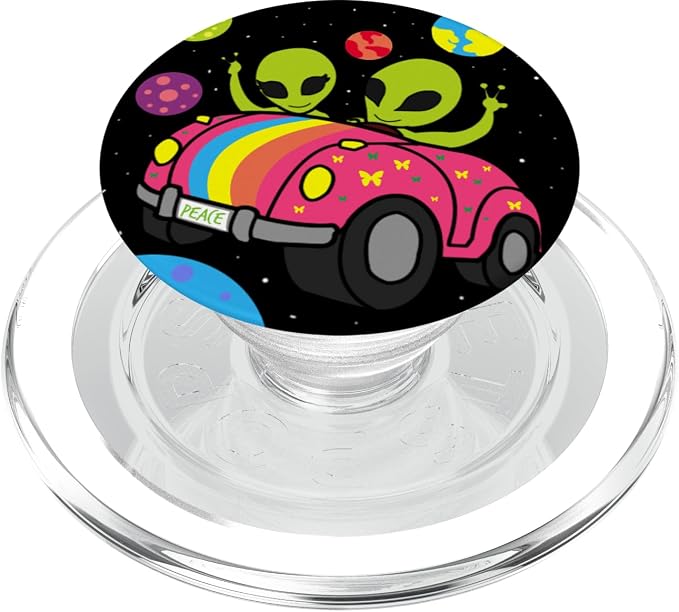 Alien Phone-Grip 70s 80s 90s Driving Car Galaxy Funny Gift PopSockets Adhesive PopGrip