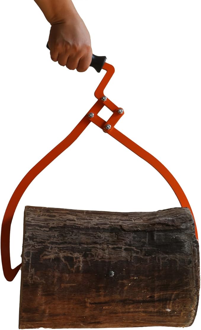 OAOLOWF 20" Log Tongs Logging Skidding Tongs Non-Slip Grip- Log Lifting, Handling, Dragging & Carrying Tool