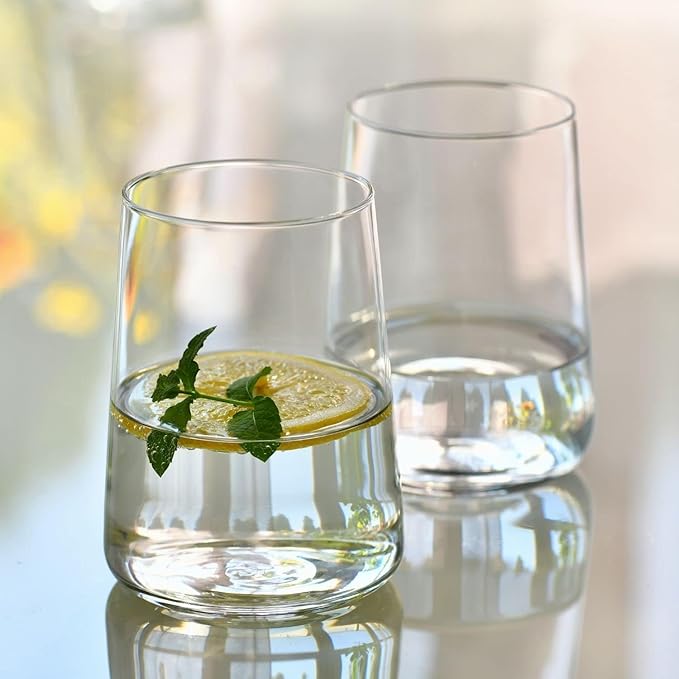 Krosno Water Glasses, 16.5 oz, Set of 12, Infinity Collection, Lead-Free Premium Crystalline Glassware, Everyday Drinking Glasses, Dishwasher Safe, Made in Europe
