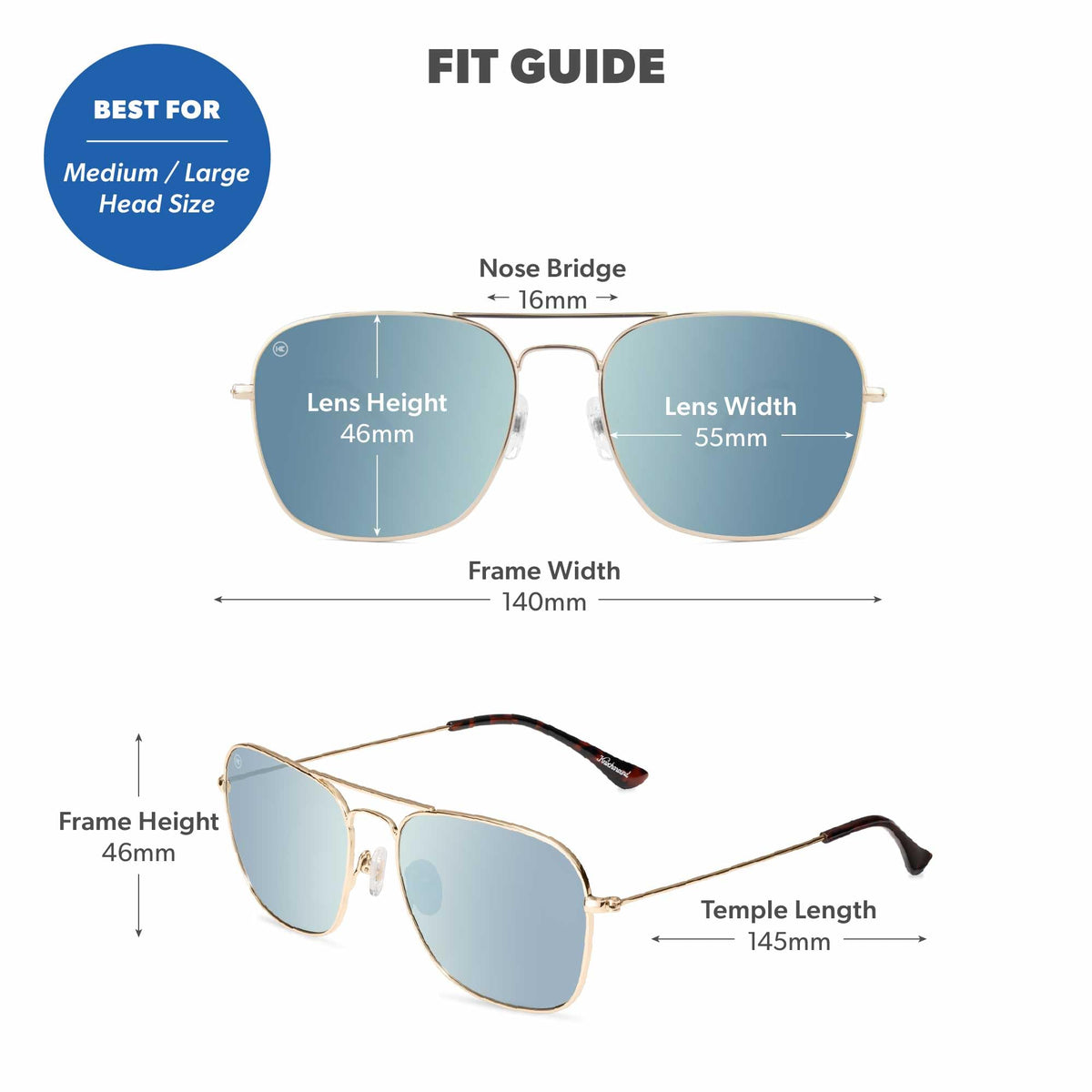 Knockaround Polarized Navigator Sunglasses for Men & Women - UV Protection