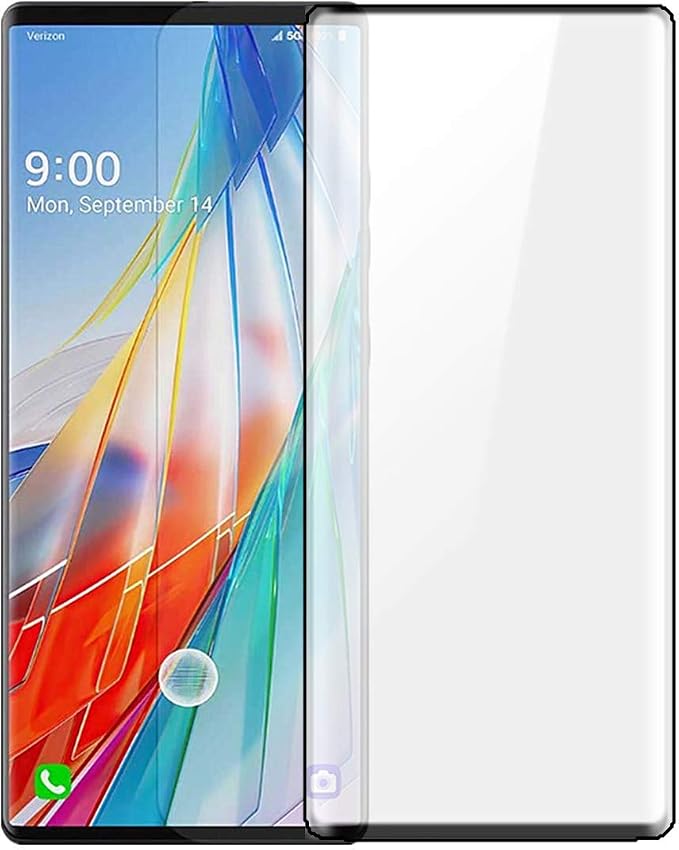 for LG Wing 3D Curved Screen Protector (2PCS) Easy Install Anti-Bubble Ultra HD Screen Tempered Glass for LG Wing 5G 6.8 INCH