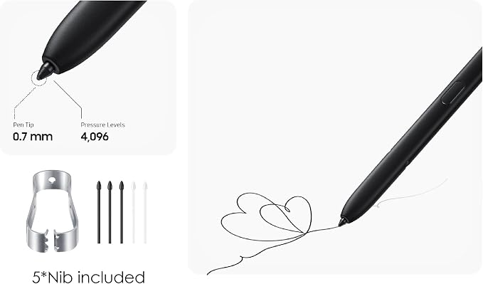 (5PCS) OEM S24 Ultra S Pen Soft Tips/Nibs Replacement for Samsung Galaxy S24 Ultra Stylus Pen Nibs Soft Silicone Tips (5PCS S24 Ultra/Black)