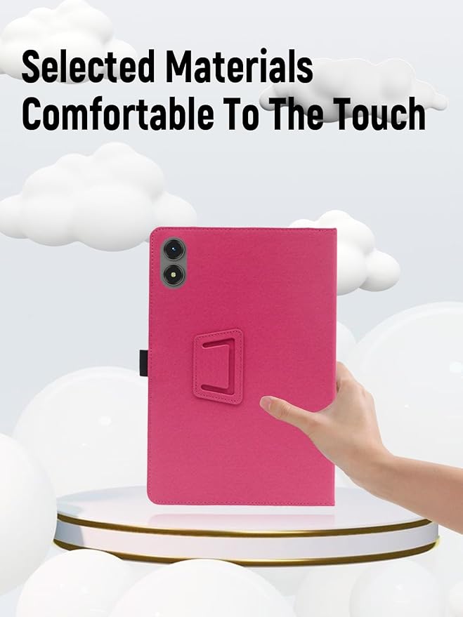 Case for TABWEE T50 11 Inch Tablet (Black) | PU Leather Folding Cover with Pen Holder and Wrist Strap Business Travel Portable