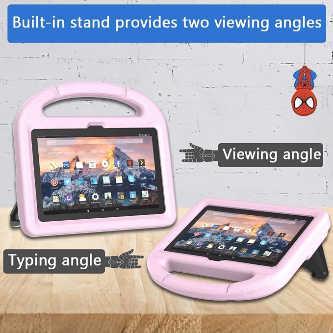 Kids Case for New Tab 7-inch 2024 Lightweight Shockproof Kid-Proof Cover with Stand Cover - Black
