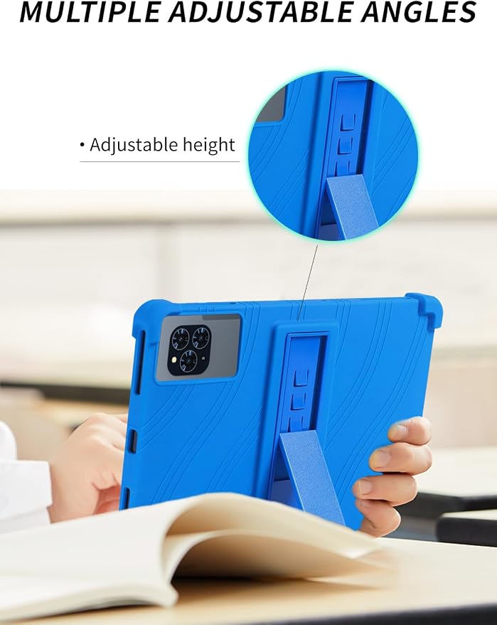 Case for KINGRID T90 11 inch Android 16 TabletWUNIAK Shock Proof Lightweight Stand Rubber Shell Protective CoverKids Friendly Soft Silicone Adjustable Stand CoverBlack