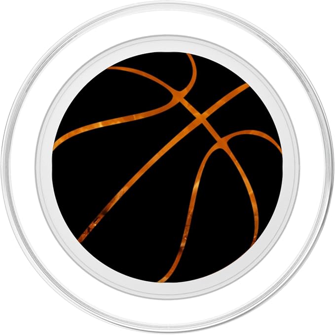 Black Basketball and fire Phone Grip for Men and Boys PopSockets Adhesive PopGrip