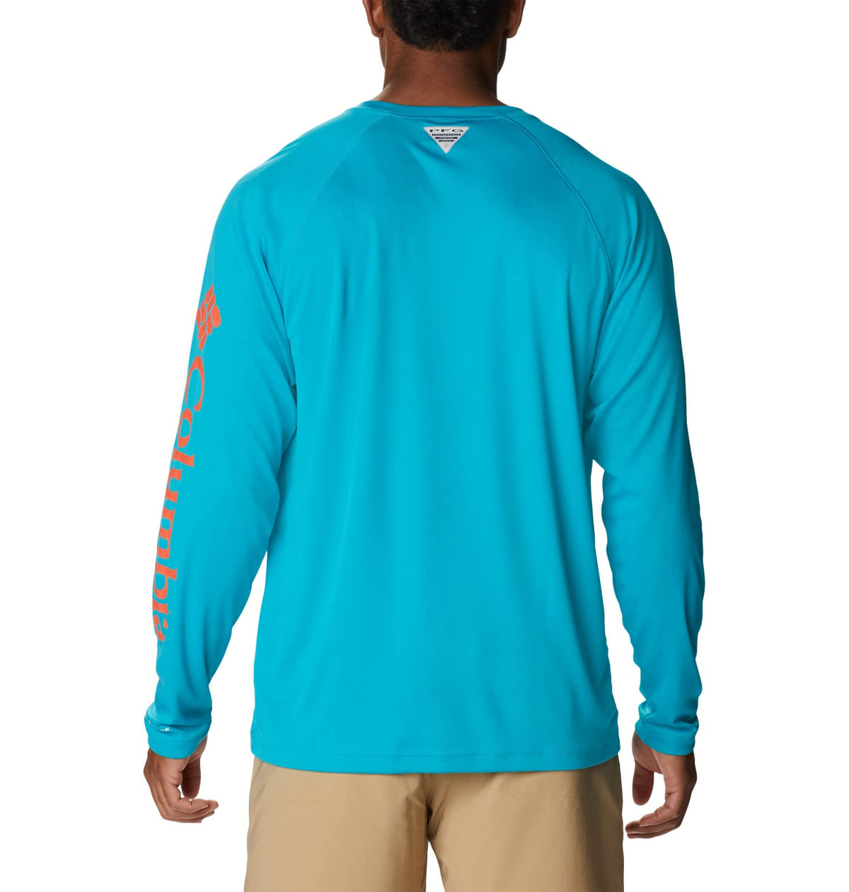 Columbia Men's Terminal Tackle Long Sleeve Shirt, Ocean Teal/Corange Logo, 2X Big