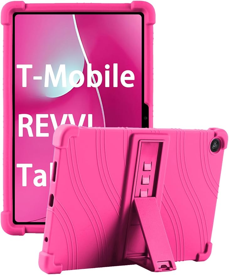 Case for T-Mobile REVVL Tab 2 10.1 Inch Tablet 2025 - Kid-Friendly Soft Silicone Cover with Adjustable Stand Compatible with T-Mobile REVVL Tab 2 5G 10.1 (Black)