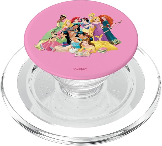 Disney Princesses Group Photo in Pink PopSockets Adhesive PopGrip