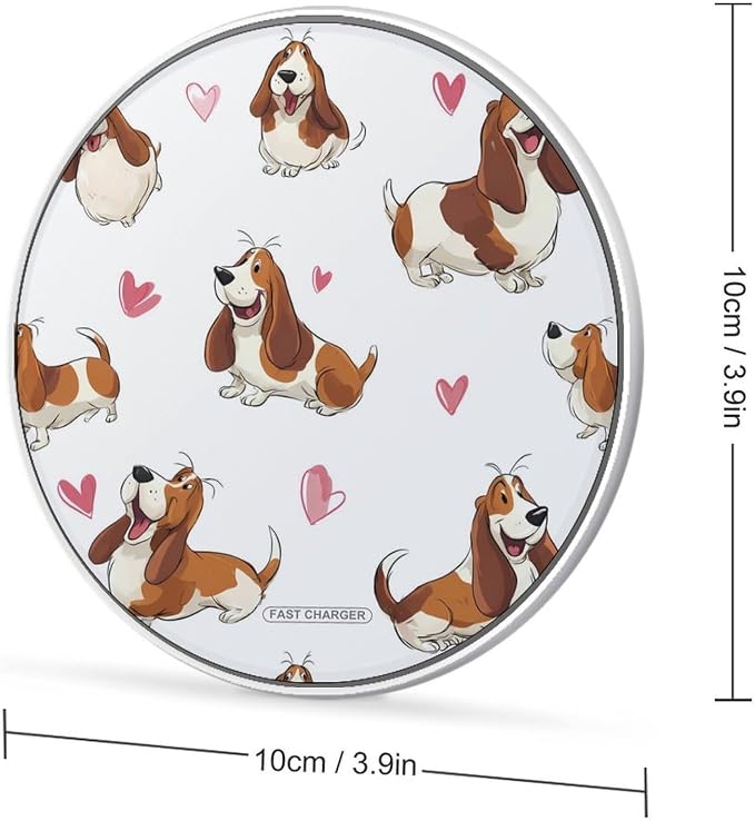Basset Hound Wireless Charger Portable Charging Pad | LightweightAll Smartphone