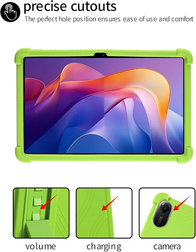 for Xiaomi Redmi Pad 2 Tablet 11 inch Tablet CaseBOVUGAC Soft Silicone Adjustable Stand Shockproof Kids Friendly for Redmi Pad 2 11 Tablet(Black)