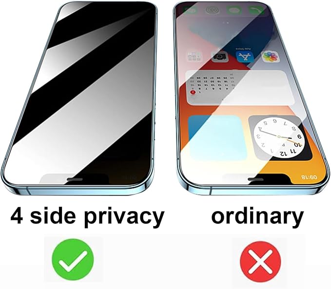 2 Pack 360 Degree Front Privacy Tempered Glass For Samsung Galaxy Z Fold 5 / Z Fold 4 Anti-Spy 4 Directions 4 Side Outer Screen Protector Film