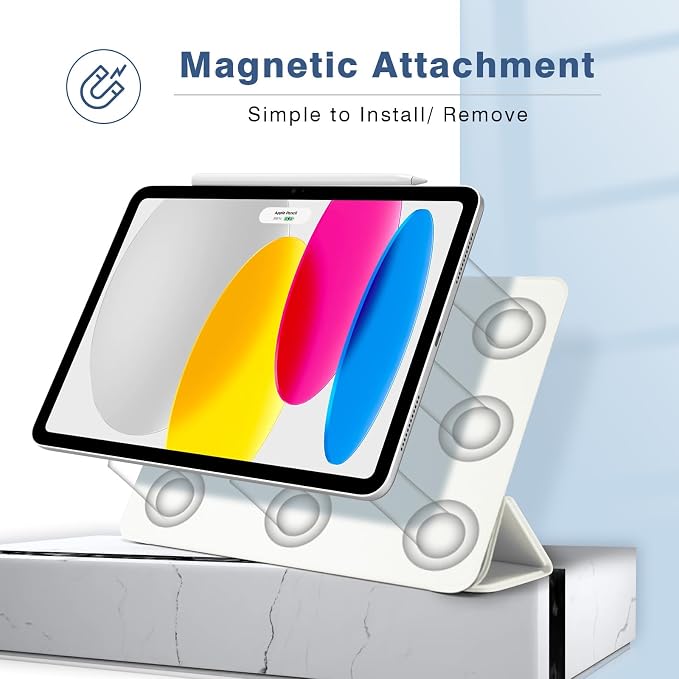 Magnetic Case for iPad (A16) 11th Generation 11 Inch 2025 Smart Folio for iPad 10th Generation 10.9 inch 2022 Trifold Stand Tablet Cover with Auto Sleep/Wake Slim Lightweight Case Black