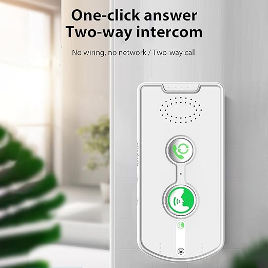 Swokely Rechargeable Wireless Intercom Unit, 2-Way Talking, 500 Meter Talking Distance, Power Saving, IP54 Water Resistance Rating, 2 Pcs, Suitable for Home, Office (White)