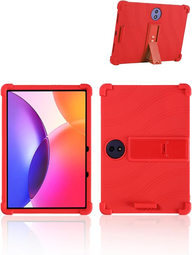 for TCL TAB A1 Plus Android 16 Tablet12.2 2.4K Ultra Clear Display Tablet Model CaseUYRUREL Soft Silicone Adjustable Stand Cover Lightweight Kids FriendlyBlack.