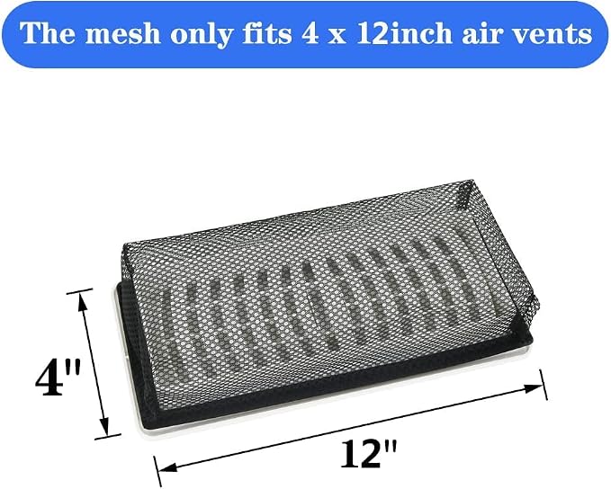 4"x12" Floor Register Trap Covers Screen Air Vent Filters