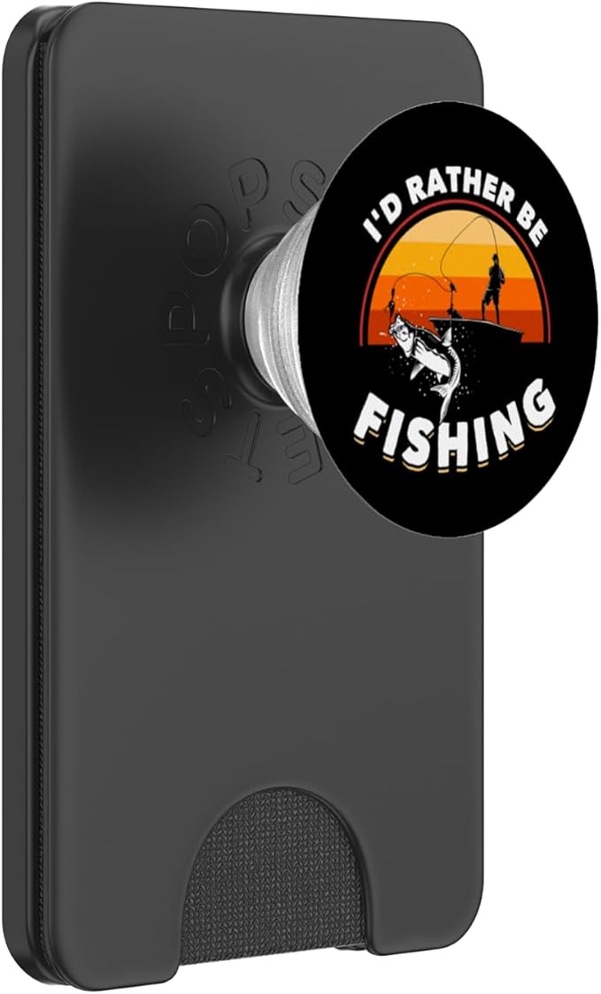 Retro Fisherman Funny Fishing PopSockets Adhesive PopGrip