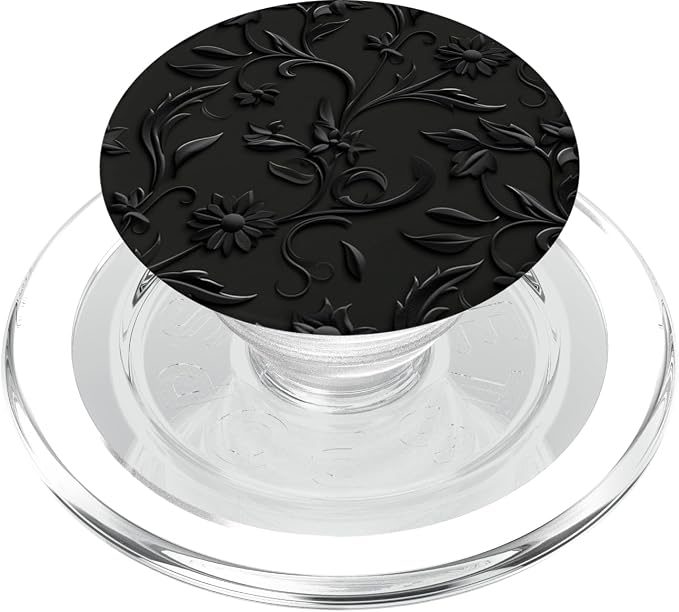 Floral Black PopSockets Standard PopGrip