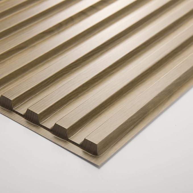 Art3d 12-Pack Slat Design 3D Wall Panels for Interior Wall Decor, 2x4 FT PVC Decorative Drop Ceiling Tiles - Walnut
