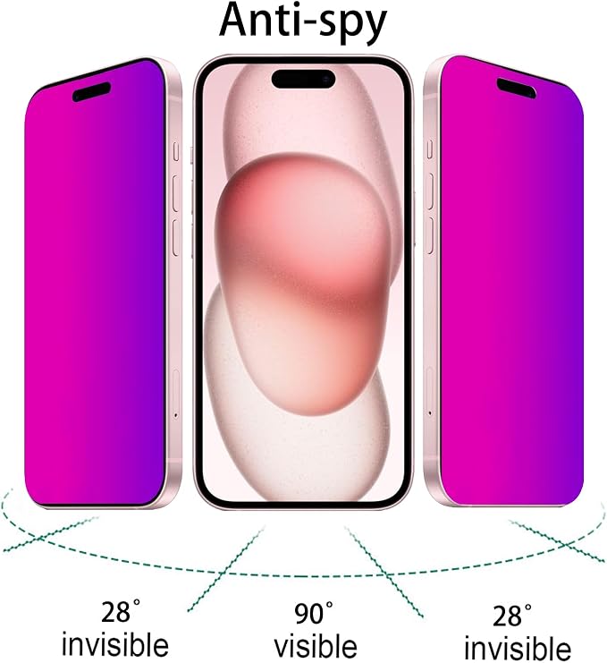 2 Pack Anti-Blue Privacy Tempered Glass for iPhone 11 / iPhone XR Anti-Spy Screen Protector Film Electroplated Gradient Colorful 6.1 inch