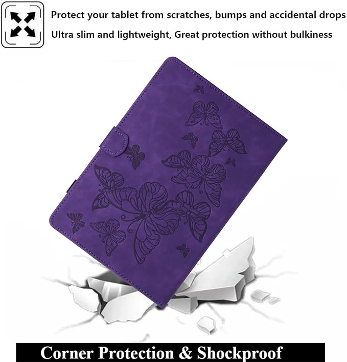 Fire HD 8 Case Slim Folding Stand Auto Wake/Sleep Wallet Case with Cards/Cash Holder for Amazon Fire HD 8(8th/7th/6th Gen 2018/2017/2016 Release)-Black
