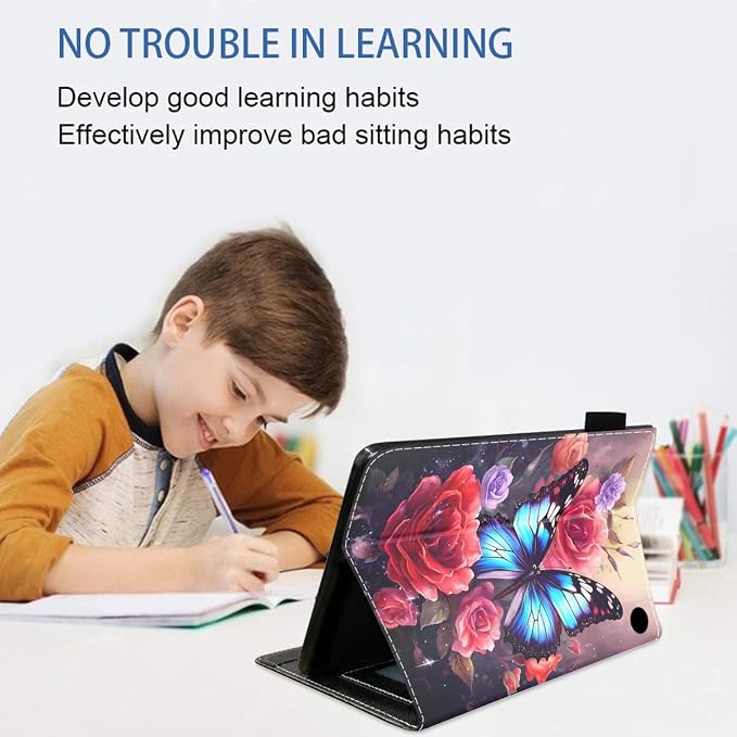 Case for Amazon Fire HD 8/Fire HD 8 Plus Tablet (12th/10th Generation 2024/2022/2020 Release) Premium PU Leather Cover with Auto Sleep Wake African Women