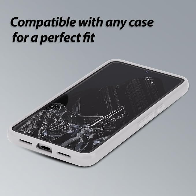 DOME GLASS Whitestone [Perfect Full Coverage] Tempered Glass Screen Protector for Google Pixel 8 Pro with UV lamp [2Pack]