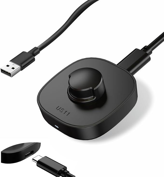 Charger for Oura Ring Gen3 - Size 11 - Fast Charging Dock with USB-C Cable Compatible with Oura Ring Gen3 | Full Battery Charge in 60-90 Minutes - Black