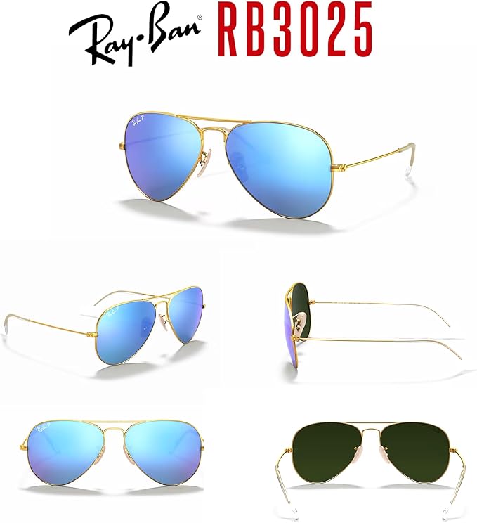 Ray-Ban RB3025 Metal Aviator Sunglasses For Men For Women +BUNDLE with ACCESSORY EYEWEAR KIT