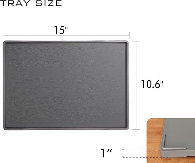 Gray Serving Tray (15 x 10.6 inch), Large Tray, Serving Accessory, Spa, Coffee, Drinks, Tea, Bar, Party, Seasoning, Perfume and Display Use.