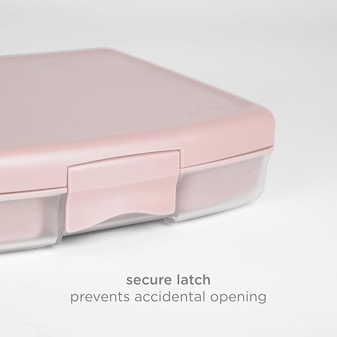 Ubbi Bento Lunch Box for Kids with 4 Compartments, BPA-Free, Leakproof, Dishwasher Safe, Food-Safe Material, Portion-Controlled Lunch Container, Back to School, Blush Pink