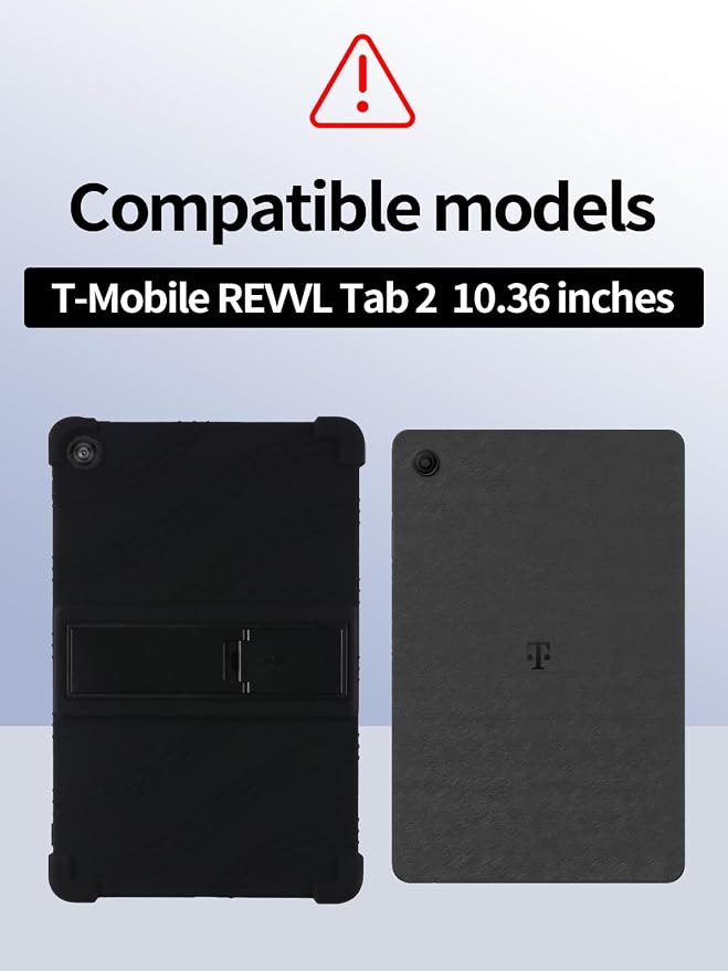 Case for T-Mobile REVVL Tab 2 10.1 Inch Tablet 2025 - Kid-Friendly Soft Silicone Cover with Adjustable Stand Compatible with T-Mobile REVVL Tab 2 5G 10.1 (Black)