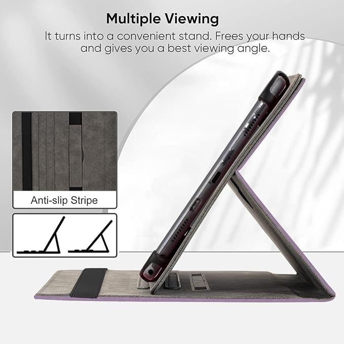Universal 11 12 Inch Android Tablet CaseMulti-Angle Viewing Stand Stylus Holder Cover for 11-12 Touchscreen TabletBlack