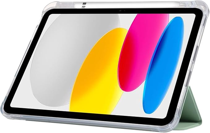 Case for iPad (A16) 11th Generation 11 2025 &amp iPad 10th Generation 10.9 inch 2022 Case with Pencil Holder [Auto Wake/Sleep] PU Leather Tri-fold Stand Clear Soft TPU Back Cover Matchagreen