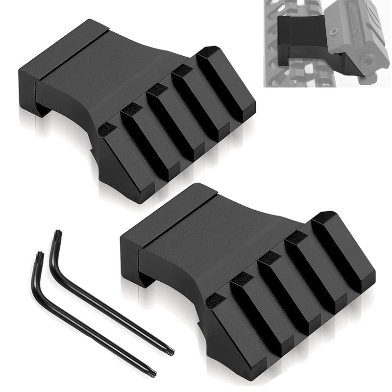 Bontok Picatinny Offset Rail Mounts, 45 Degree Picatinny Offset Aluminum Rail Low Profile Mount for lashlight Laser Sights Optics